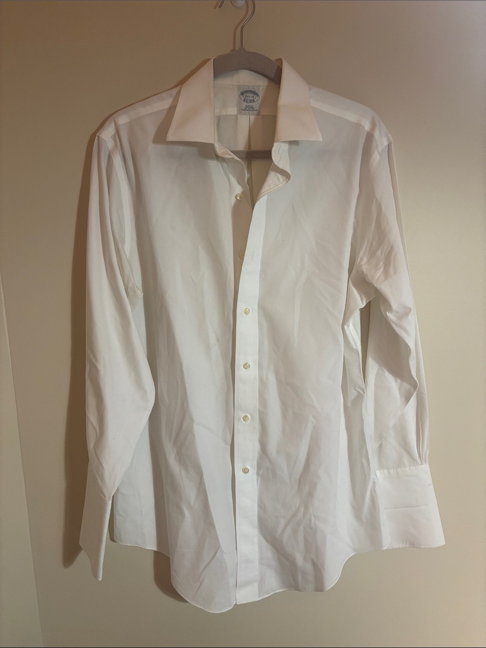 Brooks Brother's - Classic White Men's Dress Shirt - Slim Fit - sz 15.5-32